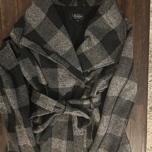 Gray and Black Plaid Women's jacket